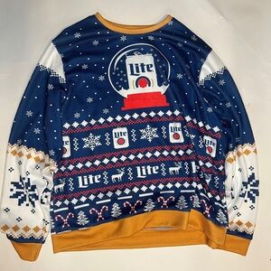 Miller lite Festive Blue Sweater